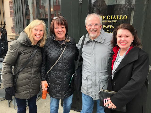 Lunch March 14, 2018 in Manhattan with my wonderful cousins Kathy Handelman, Janie  Oldfield,and Ginna Corts. Been too many years since I'd seen them. Where did the years go? Memorable day for me! So glad they made the trip from Illinois and Tennessee. Alas, we lost Ginna tragicaly in 2020.